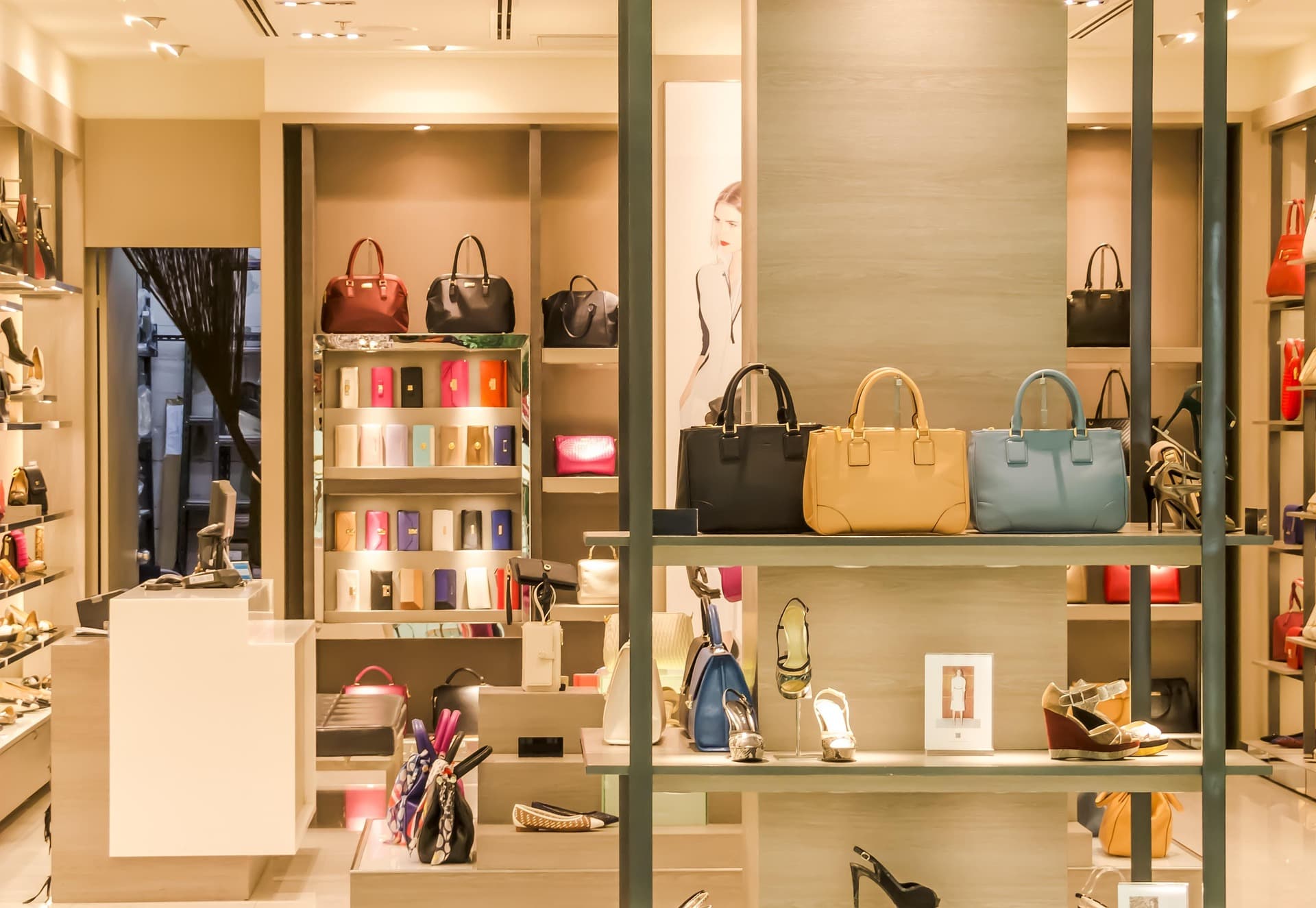 Retail apparel shop ready for in-store checkout